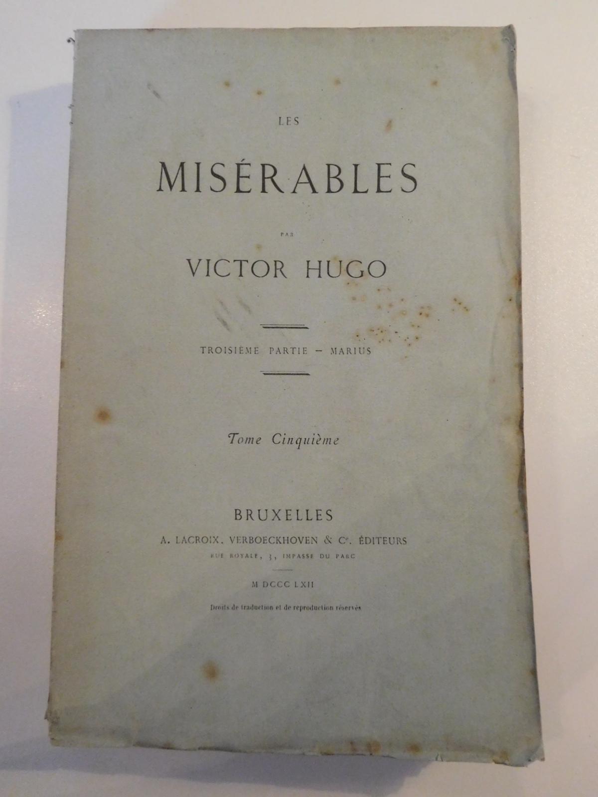 Victor Hugo: Les Misérables. Troisième partie - Marius - Tome cinquième (French language, 1862)